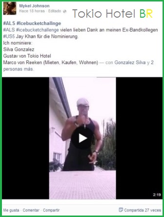 Facebook Mykel Johnson: Gustav Schäfer é Indicado para Desafio do Balde de Gelo! (25.08.14)