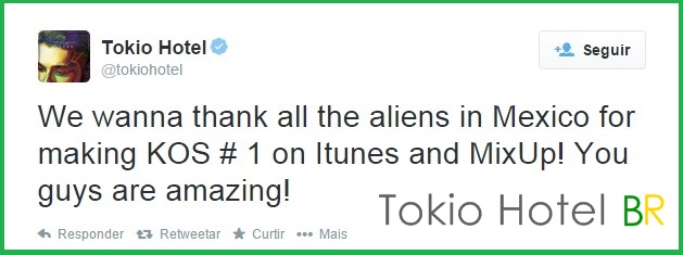 Atualização Tokio Hotel: Gostaríamos de agradecer a todos os fãs mexicanos… (19.10.14)
