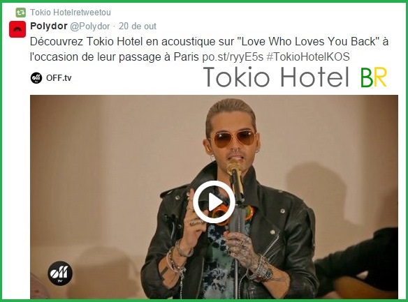 Twitter @tokiohotel: Tokio Hotel dá RT em tweet da Polydor! (20.10.14)