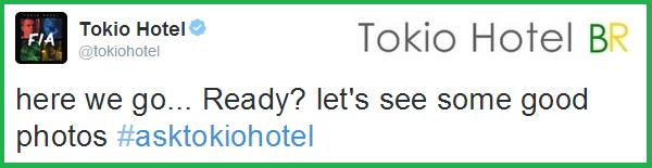 Twitter @tokiohotel: Perguntas e respostas do #asktokiohotel (04.05.15)