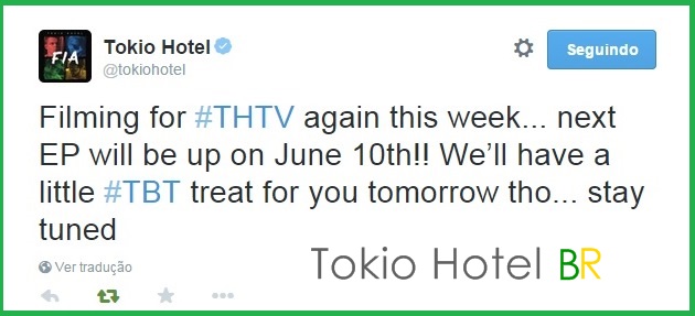 Twitter @tokiohotel: Próximo episódio do THTV em 10 de junho! (03.06.15)