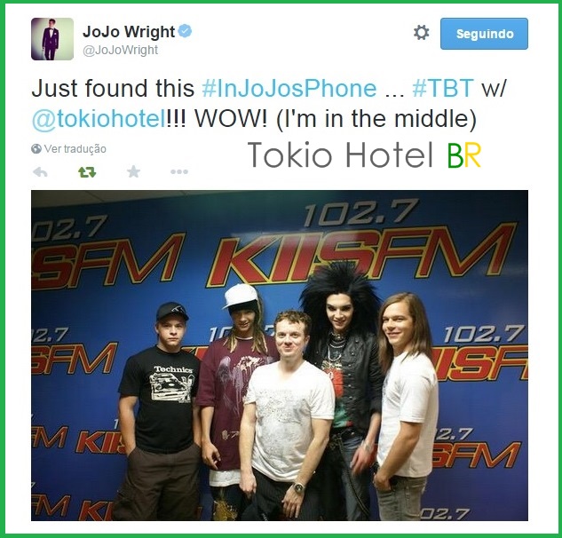 Twitter @JoJoWright: Acabei de achar isto em meu telefone… (04.06.15)